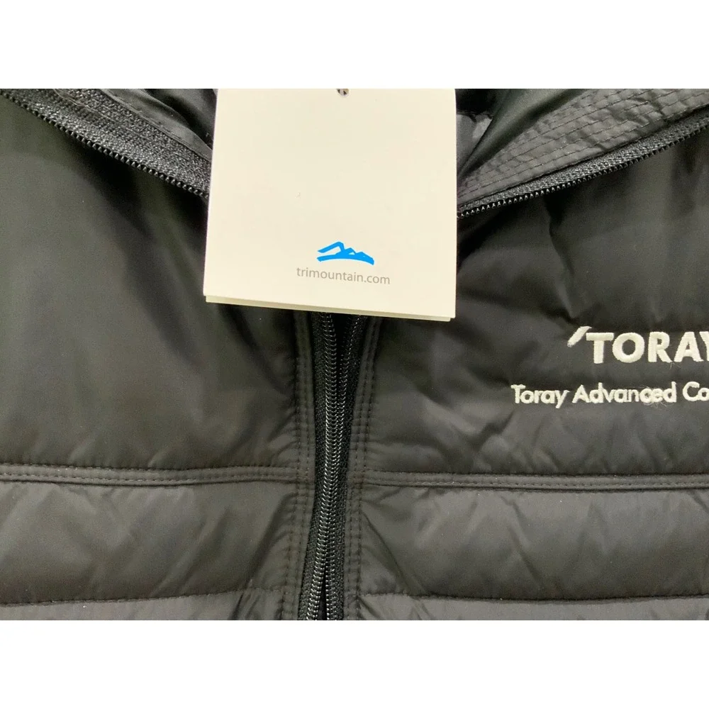 Tri Mountain Toray Puffer Vest Black Quilted Full‎ Zip Logo Mens 2XL